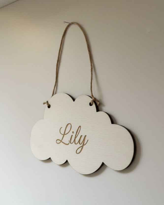 Personalised Wooden Cloud Hanging Decoration | Custom Engraving