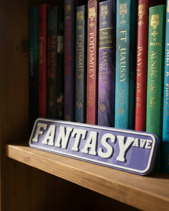 Bookcase Signs | Fantasy Ave | Choose your colour combo!