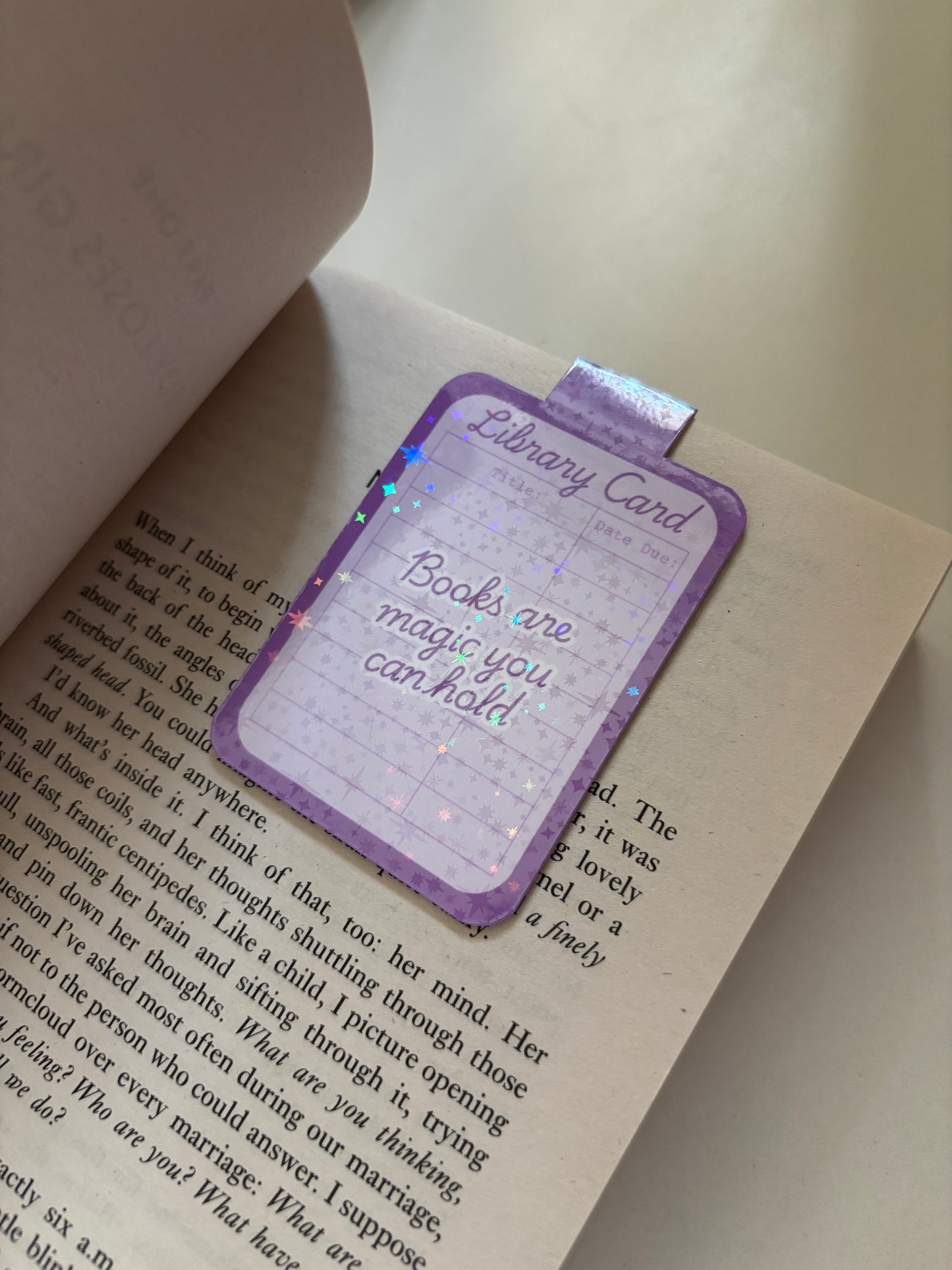 Library Card Magnetic Bookmark