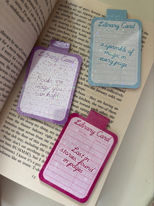 Library Card Magnetic Bookmark