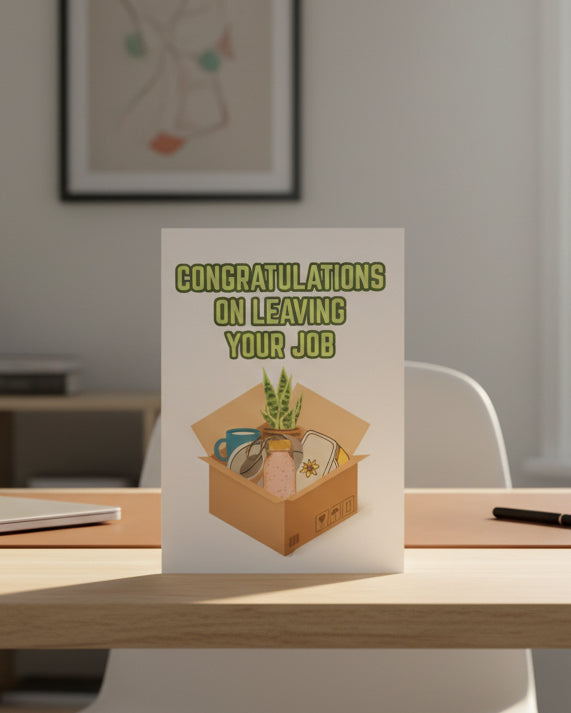 Congratulations On Leaving Your Job Greeting Card - Funny New Job Card