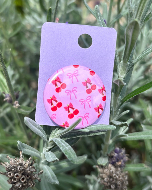 Cherry & Bows 25mm Badge