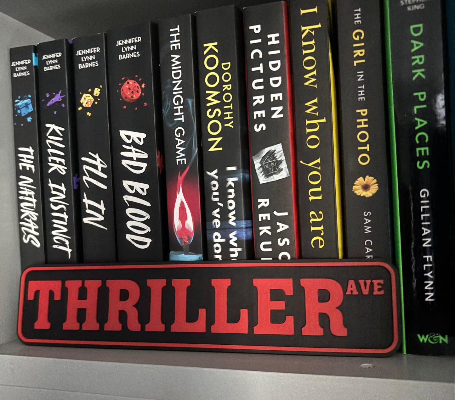 Thriller Ave 3D Printed Bookcase Sign