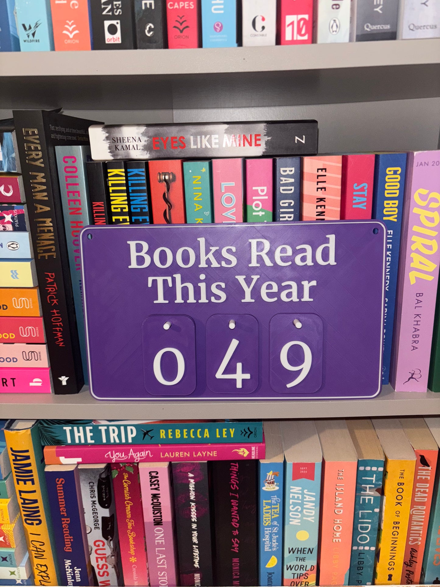 Books Read This Year Counter | 3 Digits | Choose your colour combo!