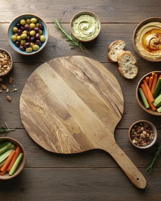 Personalised Olive Wood Serving Board with Handle