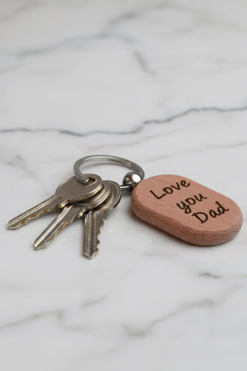 Personalised Wooden Keyring - Oval